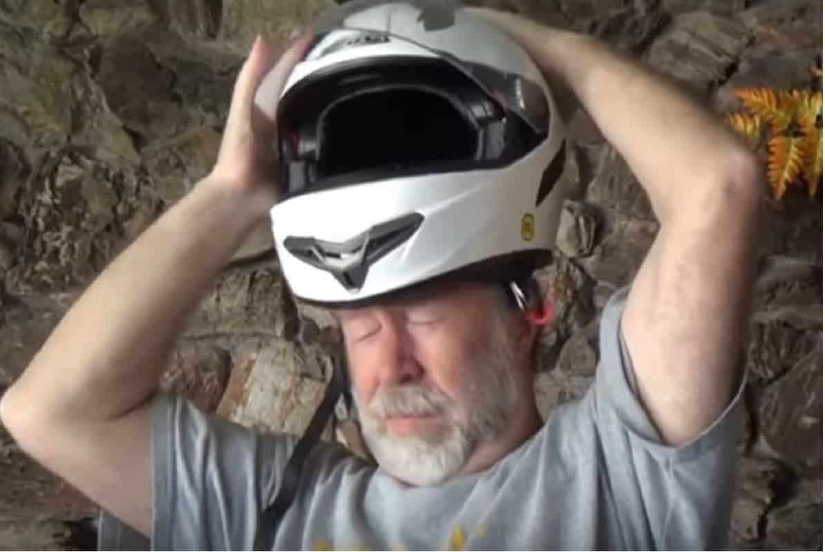 A motorcycle helmet that is too tight