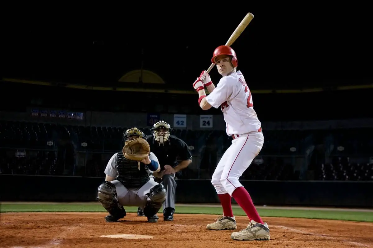 Baseball batter ready to hit the ball