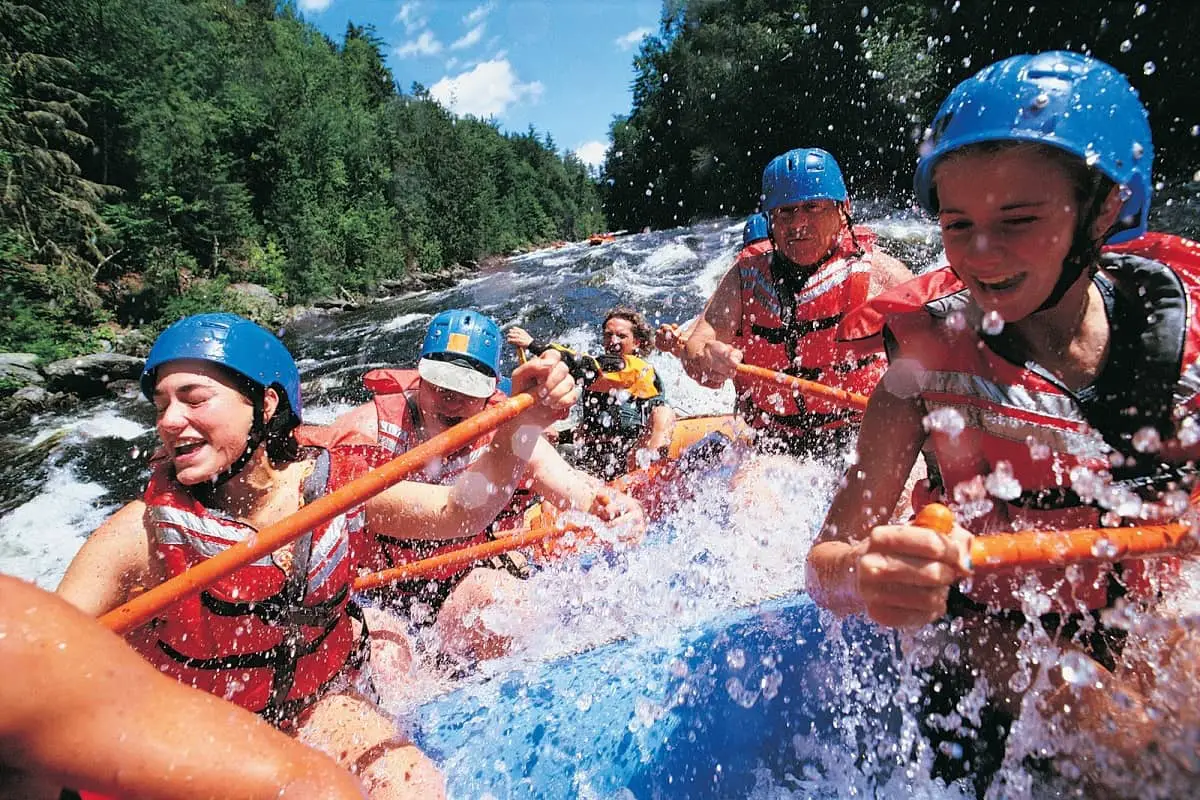 Family white water rafting