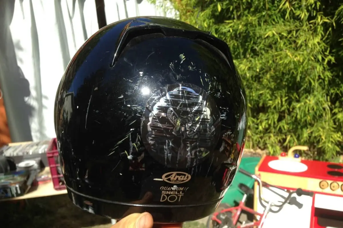 Damage snell certified motorcycle helmet