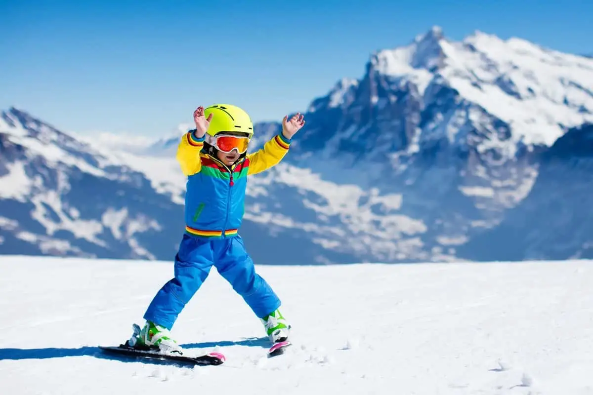 How Should a Ski Helmet Fit? 7 very young child learning to snow ski