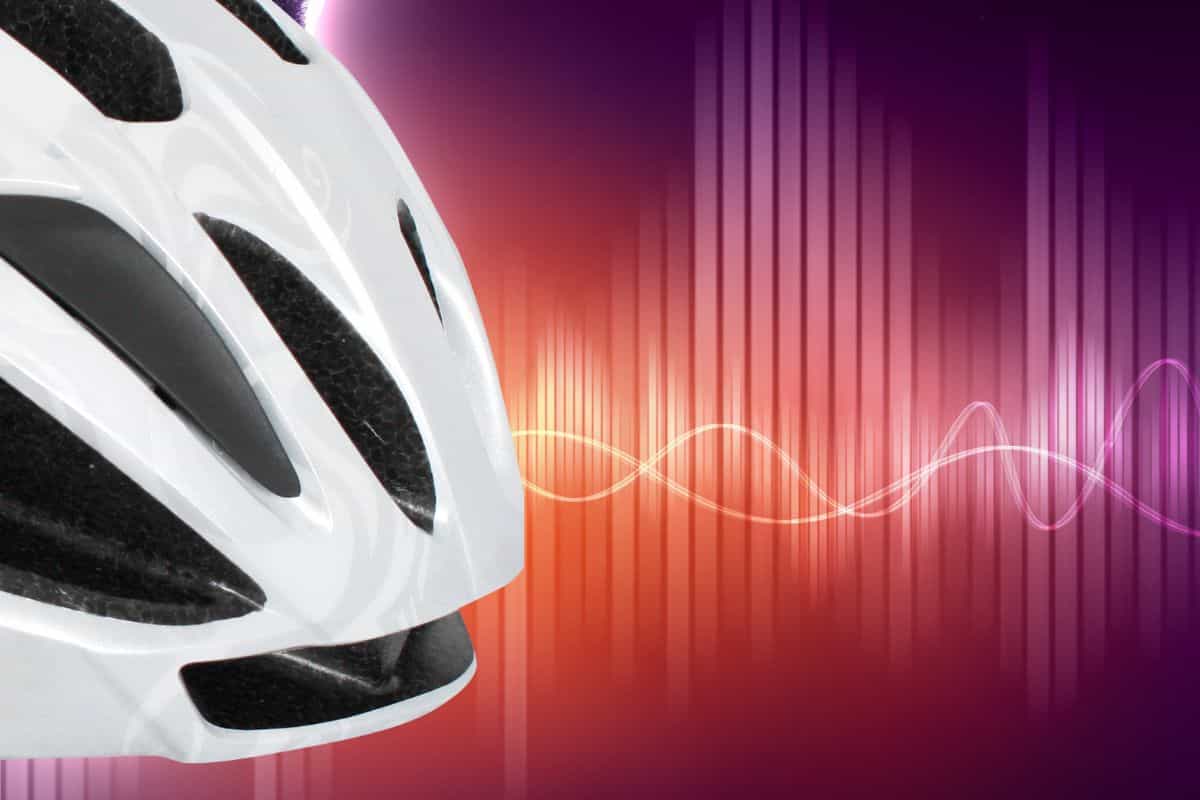 bicycle helmet with sine waves.